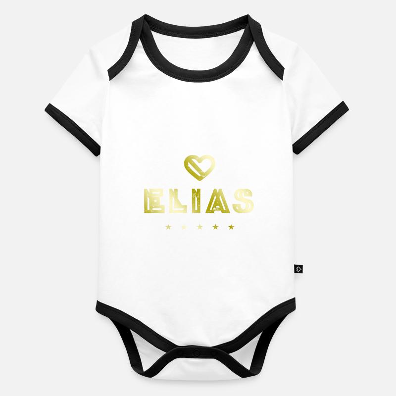 Elias Herz Body Bébé bio contrasté manches courtes