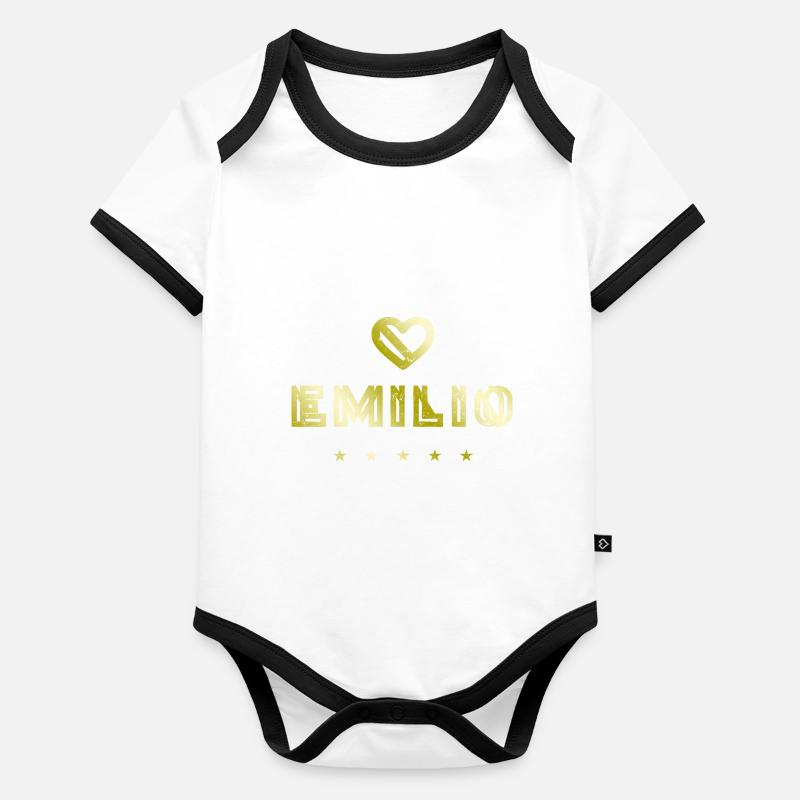 Emilio Heart Organic Baby Contrasting Bodysuit