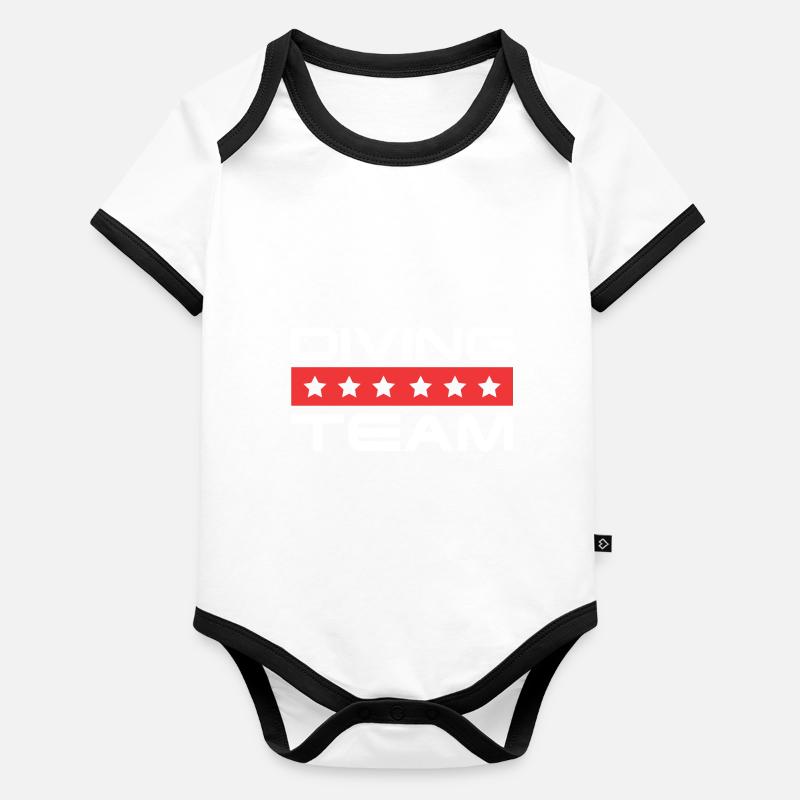 Équipage de plongée Body Bébé bio contrasté manches courtes