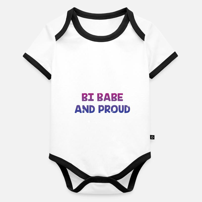 Bi Babe and Proud Bisexual Girlfriend Bi Pride Baby Bio-Kurzarm-Kontrastbody