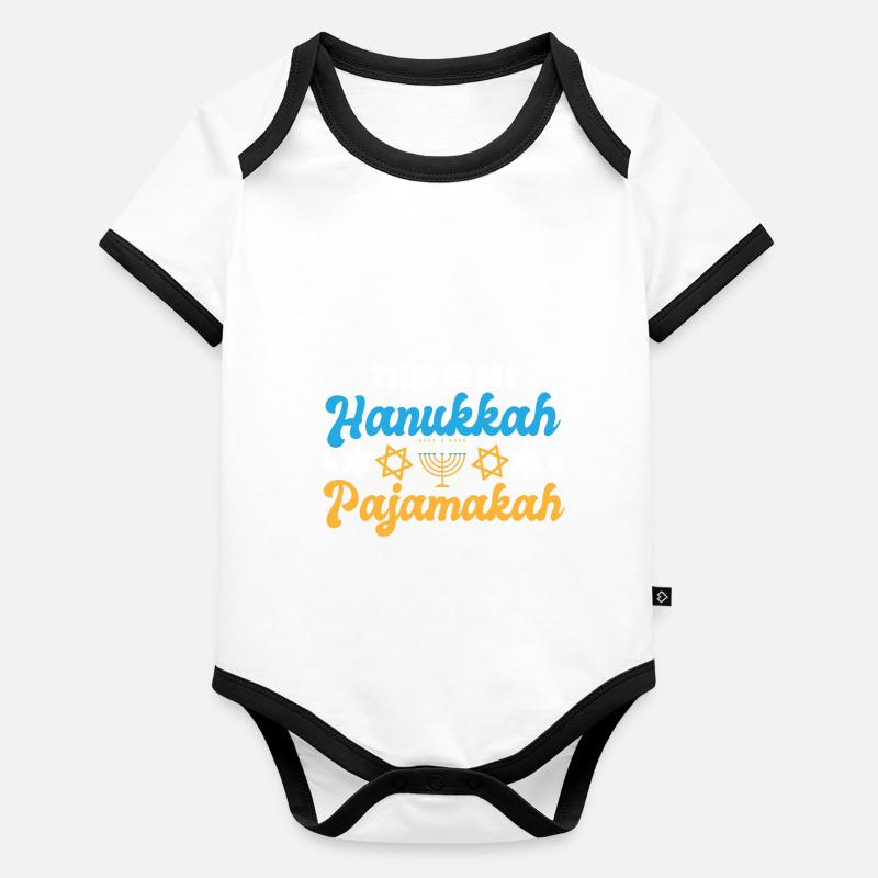 C’est mon pyjama de Hanoukka juif assorti Body Bébé bio contrasté manches courtes