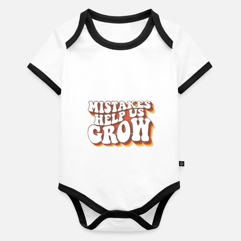 Mistakes Help Us Grow Student Teacher Quote Back Organic Baby Contrasting Bodysuit