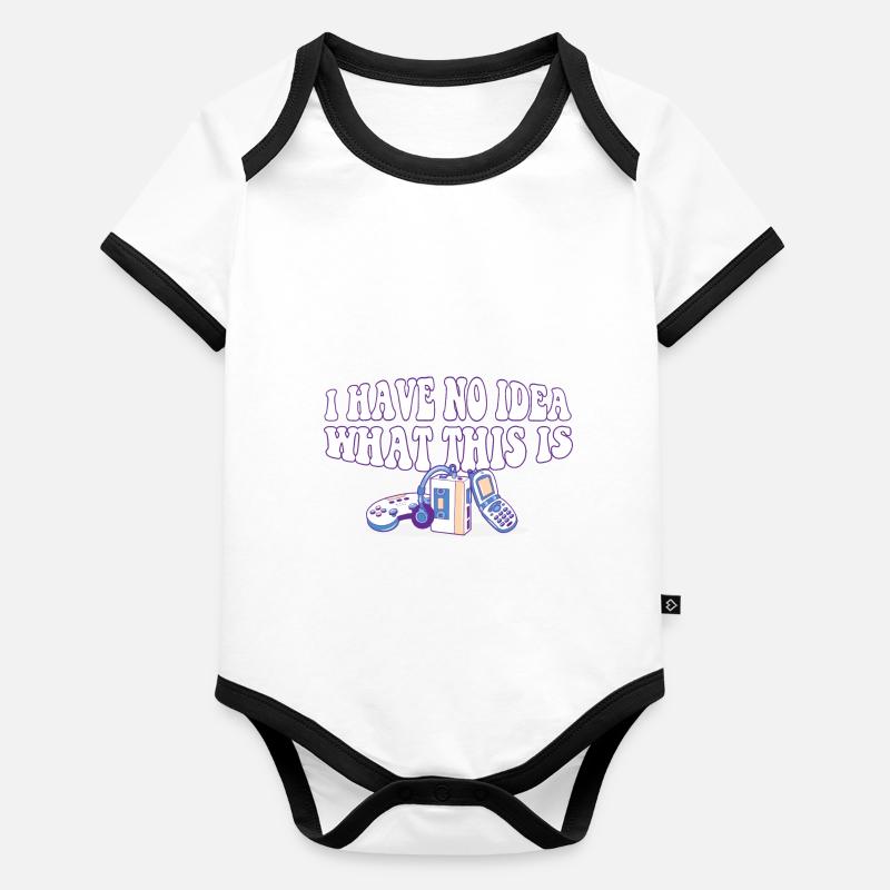 70s 80s 90s Je n’ai aucune idée de ce que c’est mélangé Body Bébé bio contrasté manches courtes