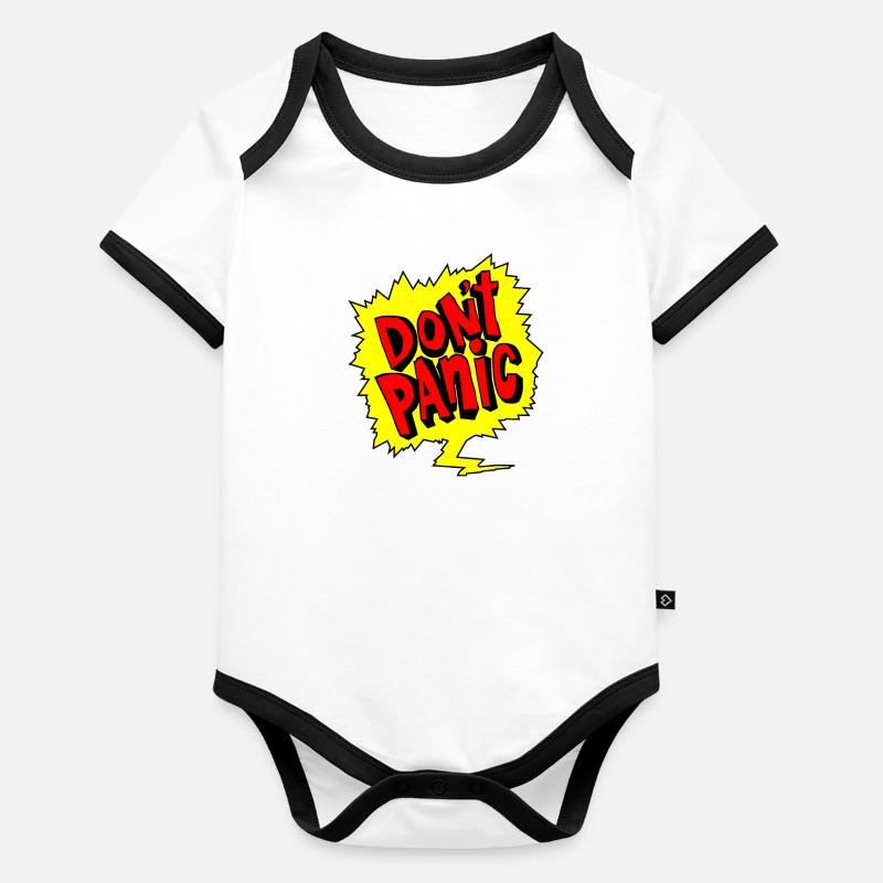 Don't Panic, Keine Panik, Dont Panic Baby Bio-Kurzarm-Kontrastbody