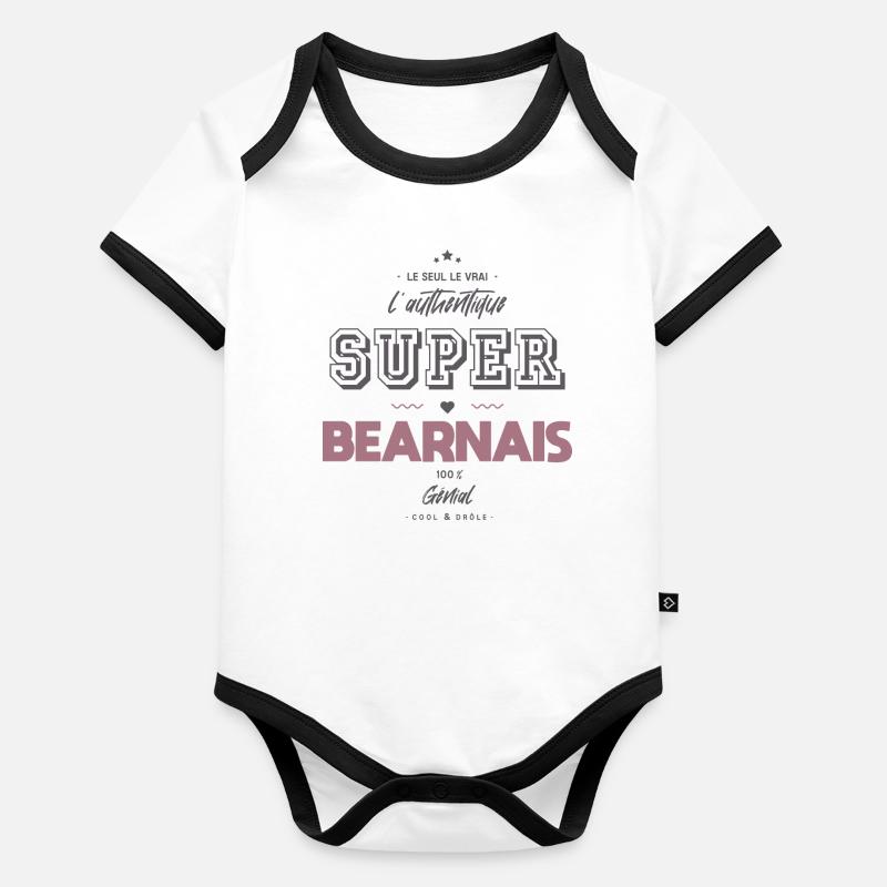L authentique super bearnais Body Bébé bio contrasté manches courtes