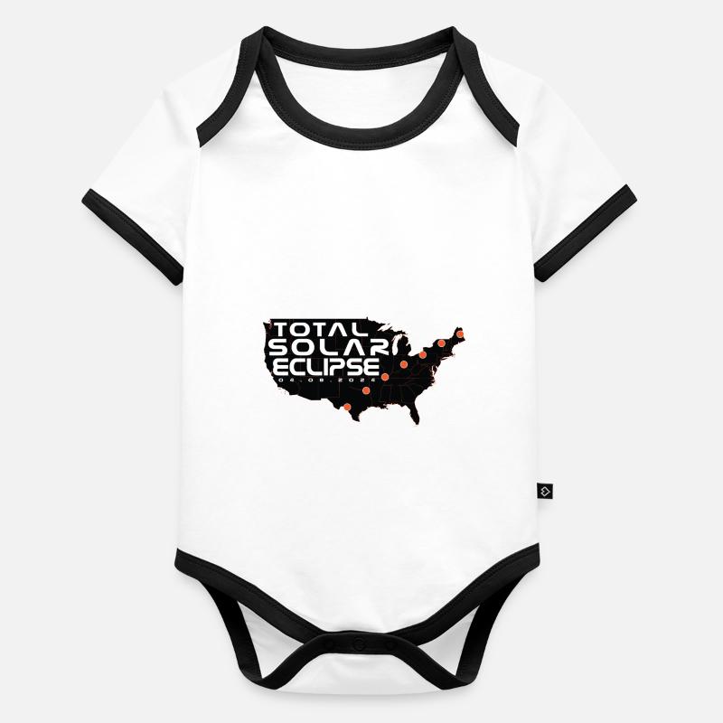 Path of Totality Lover Total Solar Eclipse Map Organic Baby Contrasting Bodysuit