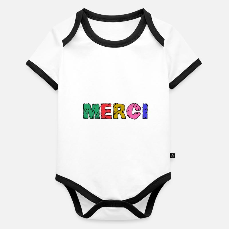 MERCI. MAÎTRESSE Body Bébé bio contrasté manches courtes