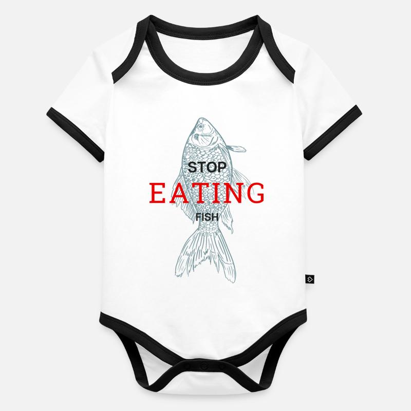 Stop eating fish Organic Baby Contrasting Bodysuit