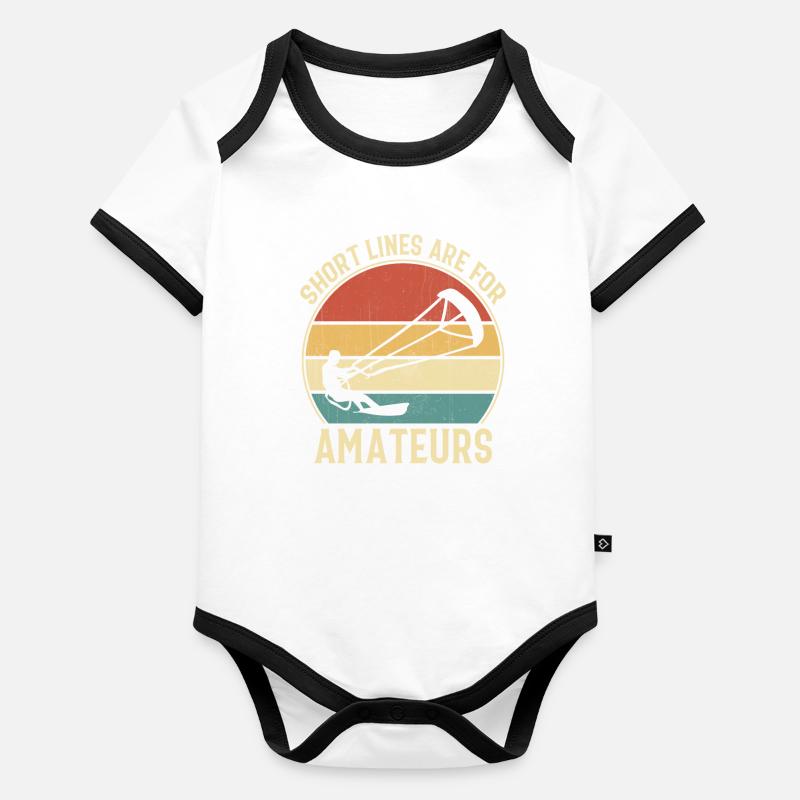 Les lignes courtes sont pour les amateurs - Kitesurf Body Bébé bio contrasté manches courtes