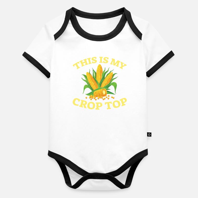 Jour de Thanksgivings - Ceci est mon crop top Body Bébé bio contrasté manches courtes