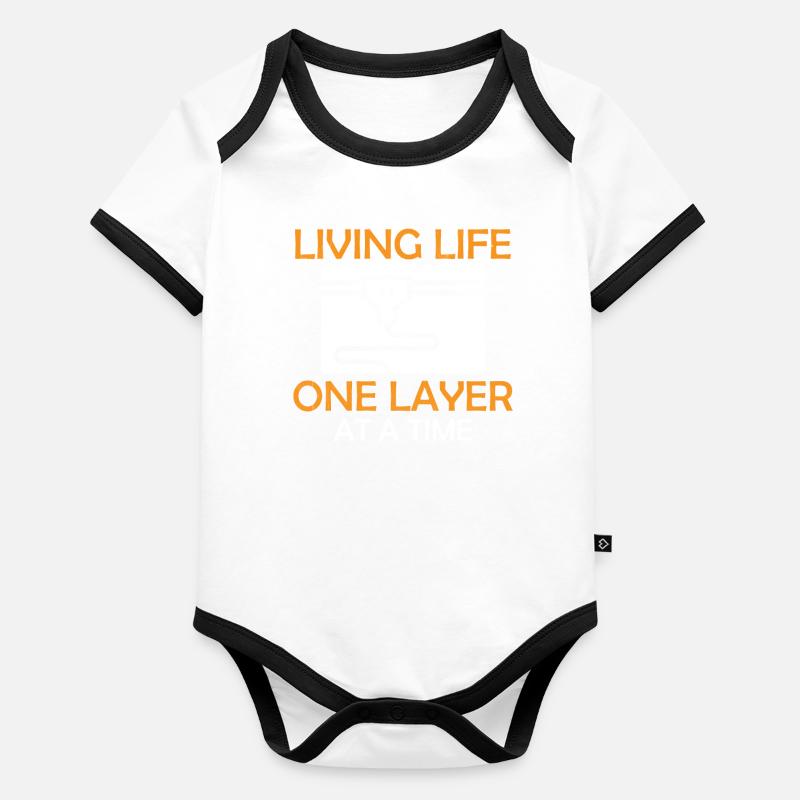 3D Printing - Living Life One Layer At A Time Baby Bio-Kurzarm-Kontrastbody