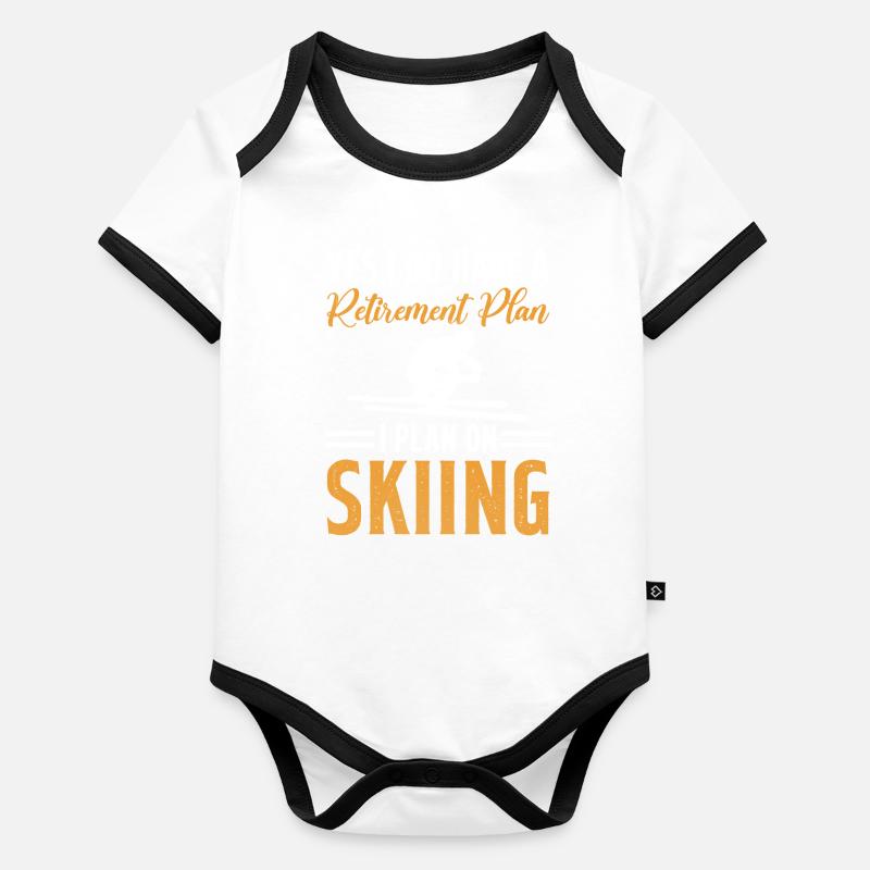 Ski d’hiver - Mon plan de retraite est le ski Body Bébé bio contrasté manches courtes