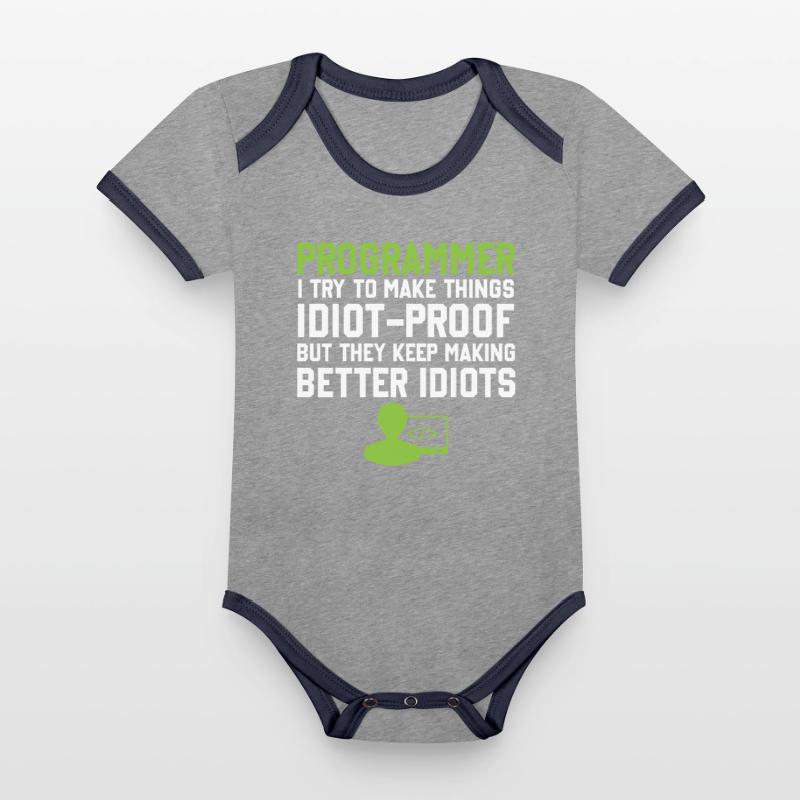 Programming Slogan Software Developer Computer Eng Baby Bio-Kurzarm-Kontrastbody