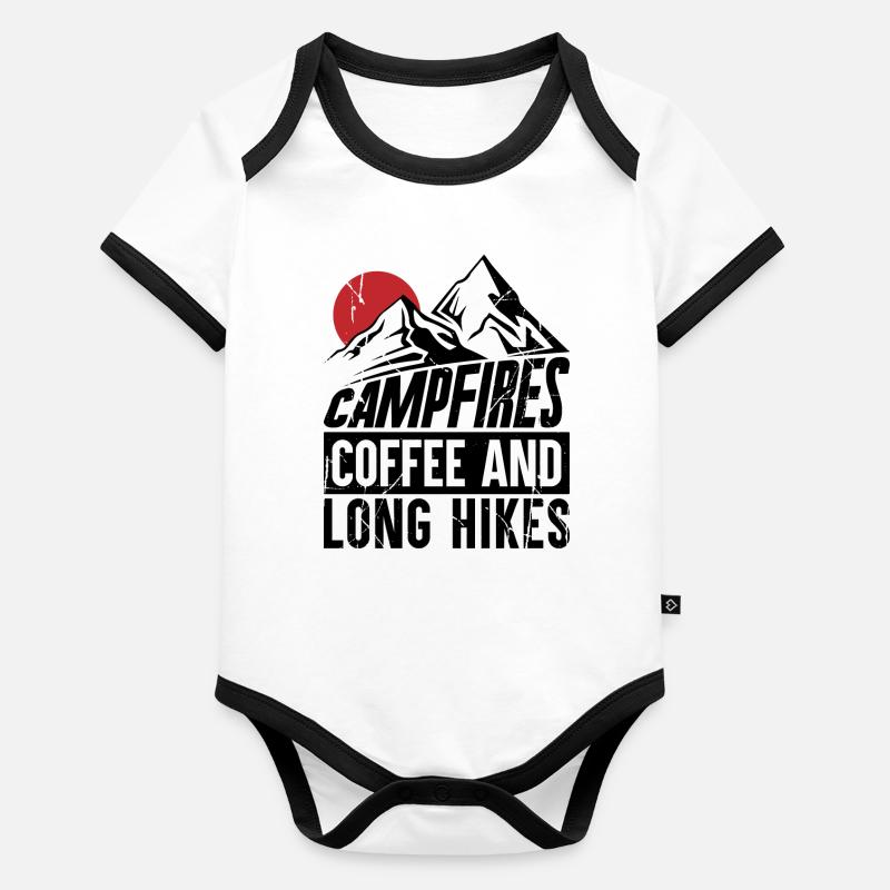 Campfires coffee and long hikes Organic Baby Contrasting Bodysuit