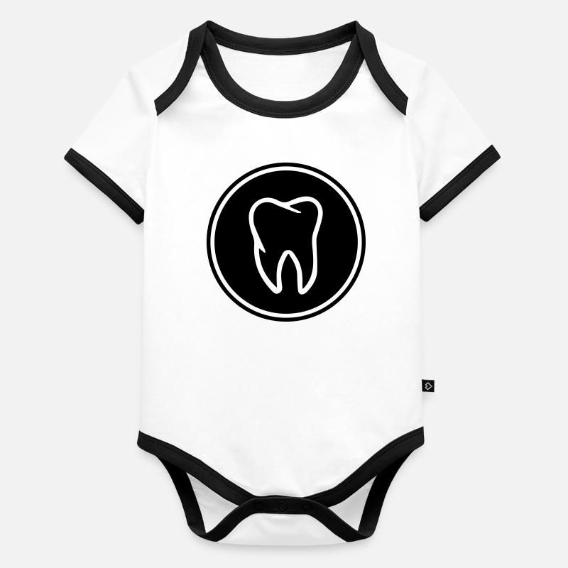 icône de la dent Body Bébé bio contrasté manches courtes