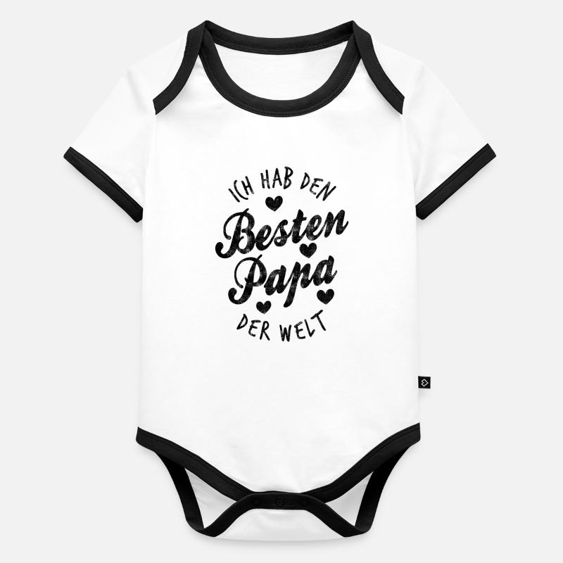 Papa Vater bester Vati Vatertag Geschenkidee Baby Bio-Kurzarm-Kontrastbody