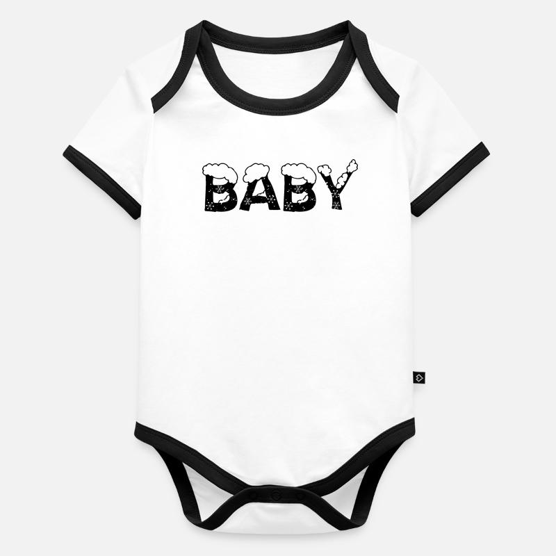 Texte Glace Costume De Noël Bébé Body Bébé bio contrasté manches courtes