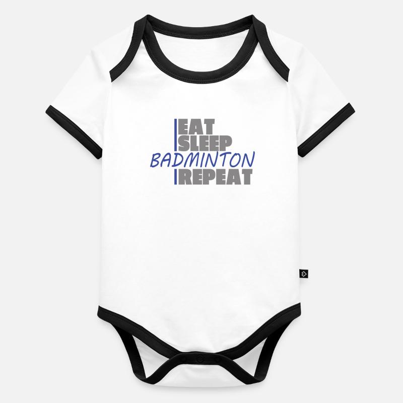 Badminton Player Gift Idea Design Organic Baby Contrasting Bodysuit