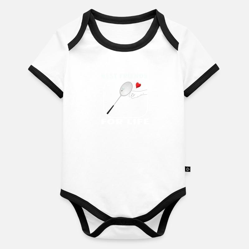 Badminton Gift Idea Sport Design Organic Baby Contrasting Bodysuit