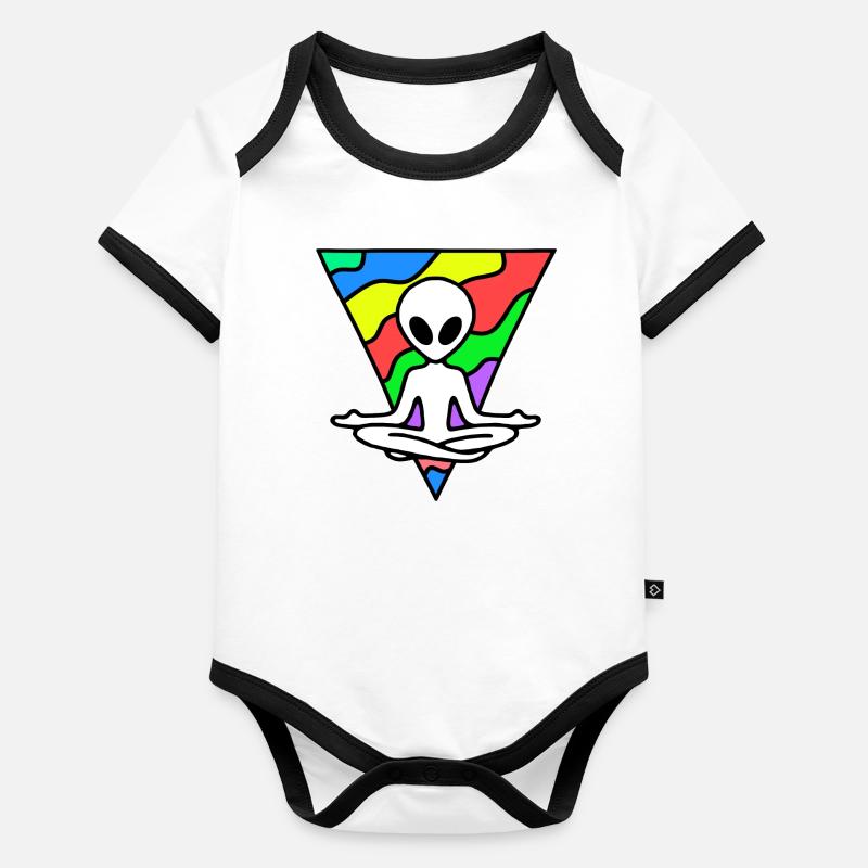 Étranger Body Bébé bio contrasté manches courtes