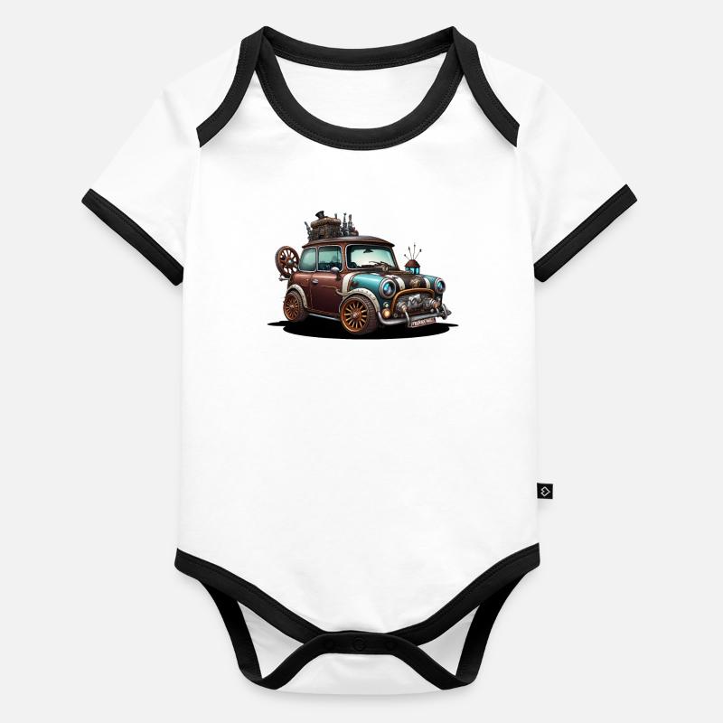 Steampunk car Organic Baby Contrasting Bodysuit