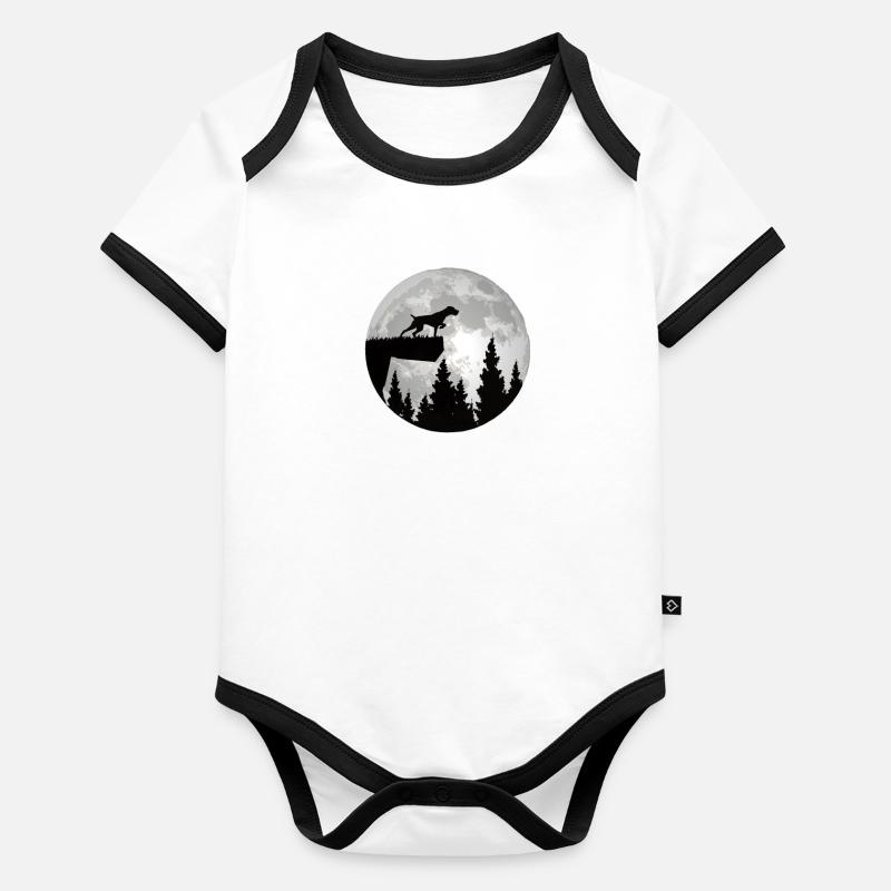 Hunde Deutsch Drahthaar Hundebesitzer Baby Bio-Kurzarm-Kontrastbody