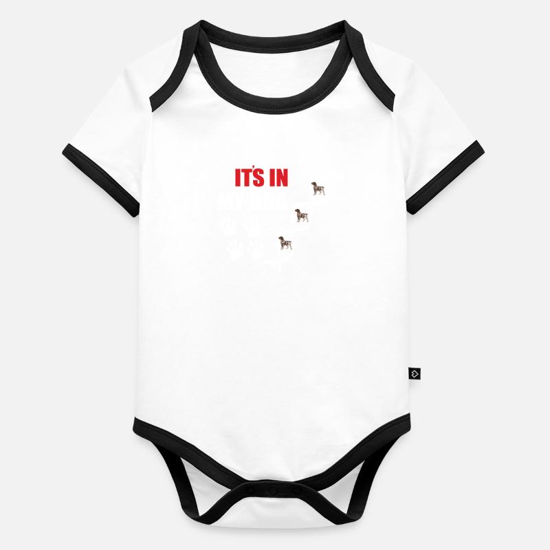 Dogs German Wirehaired Dog Owners Organic Baby Contrasting Bodysuit