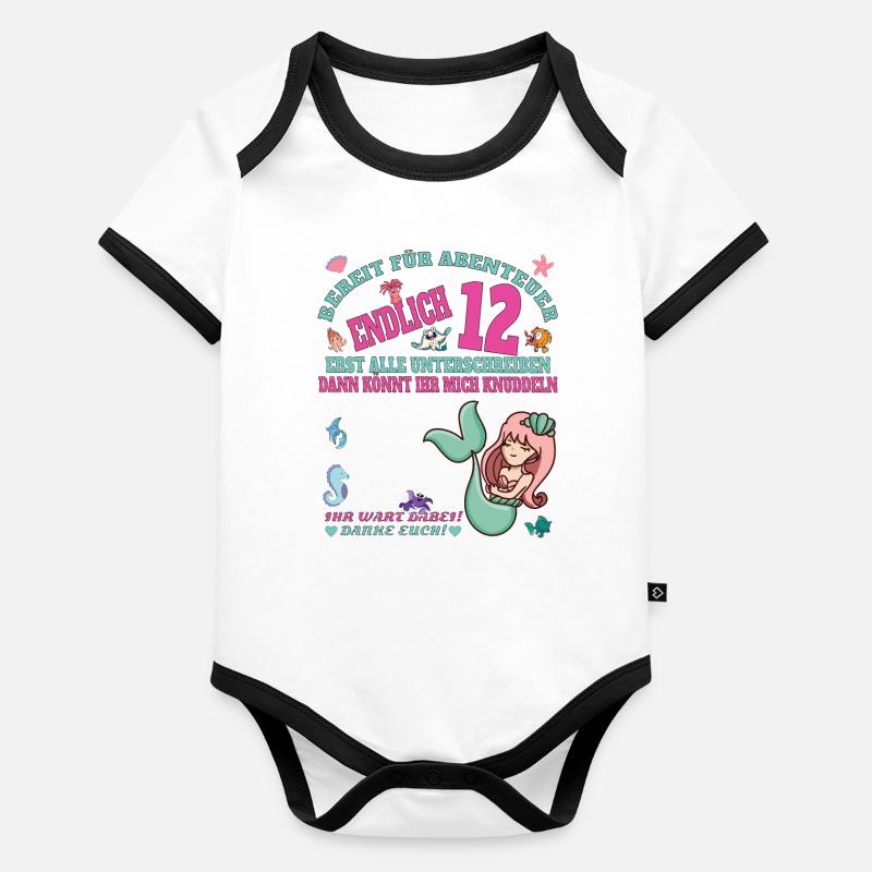12. Geburtstag Mädchen & Junge Gästebuch Baby Bio-Kurzarm-Kontrastbody