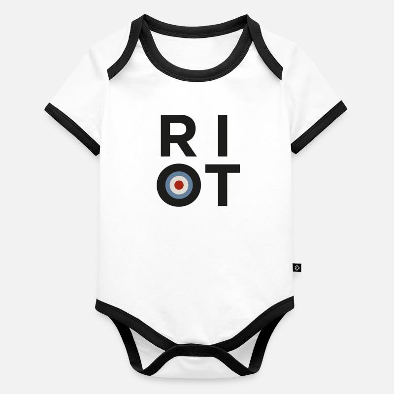 émeute mod Body Bébé bio contrasté manches courtes