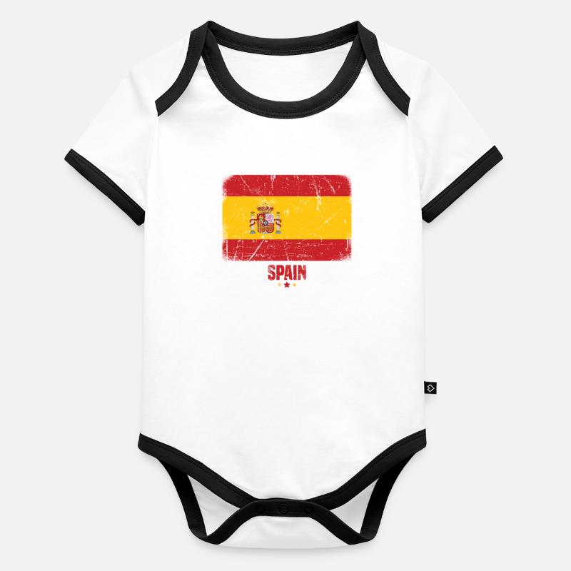 Espagne Drapeau Espagnol Espana Body Bébé bio contrasté manches courtes