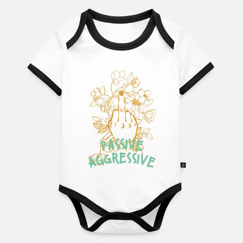 Graphique floral agressif passif Body Bébé bio contrasté manches courtes