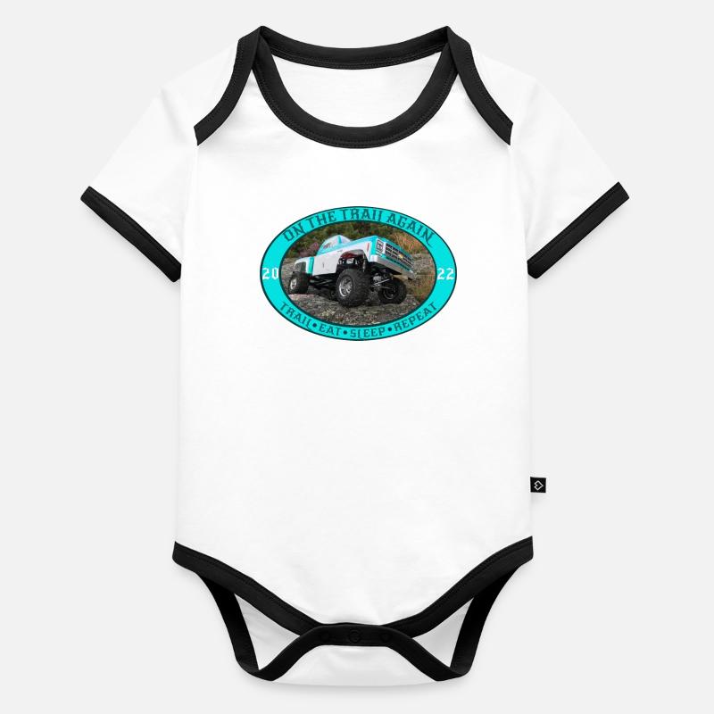 RC crawler on the trail again Organic Baby Contrasting Bodysuit
