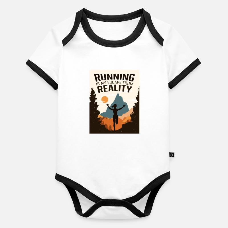 Marathon, Trail Running, Coureur Body Bébé bio contrasté manches courtes