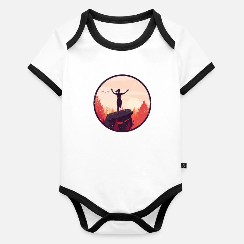 Marathon, coureur de trail running Body Bébé bio contrasté manches courtes