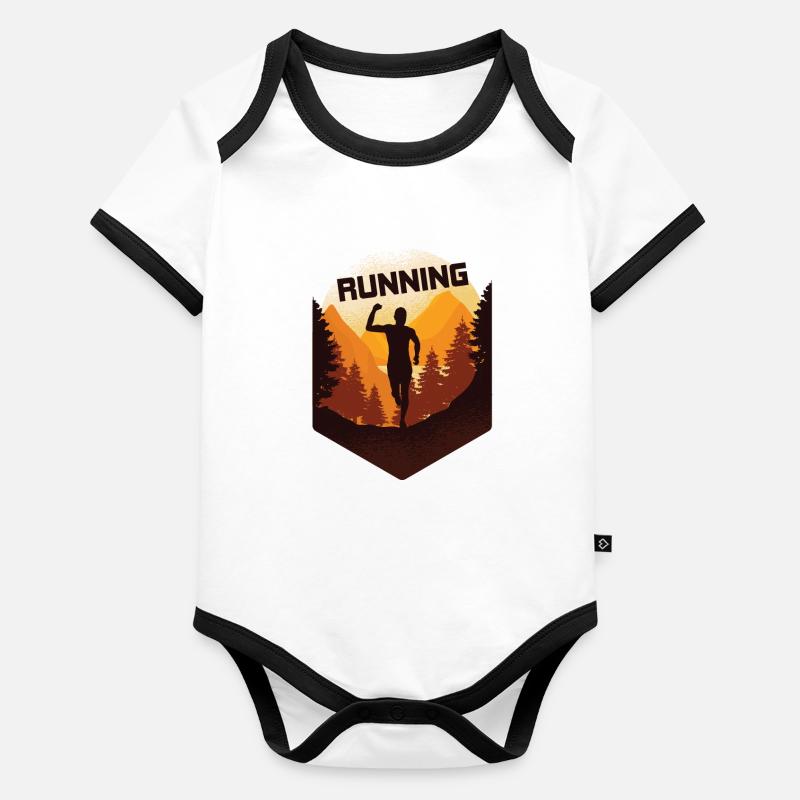 Marathon, TrailRunning Runner Body Bébé bio contrasté manches courtes