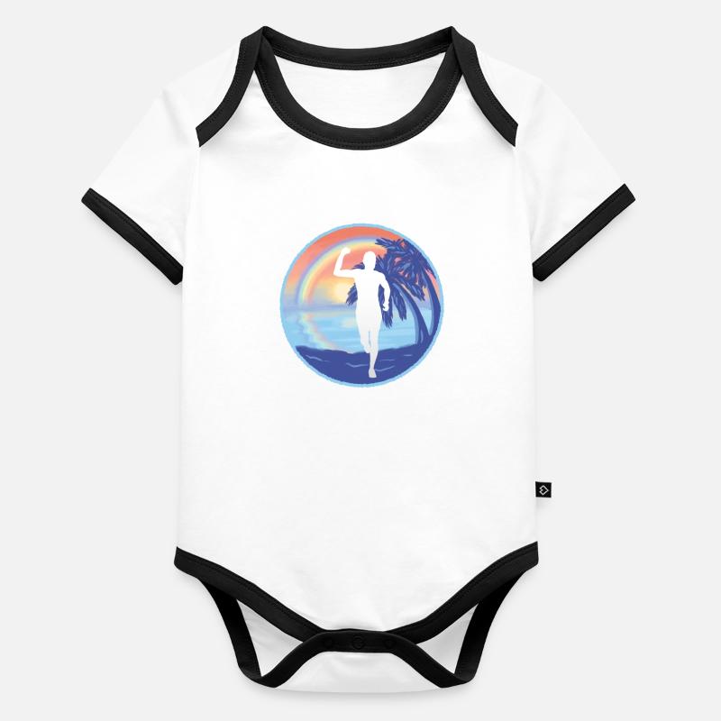 Marathon, TrailRunning Runner - Body Bébé bio contrasté manches courtes -
