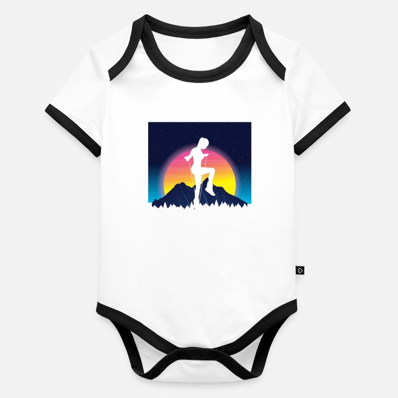 Saut à la corde Vaporwave Body Bébé bio contrasté manches courtes