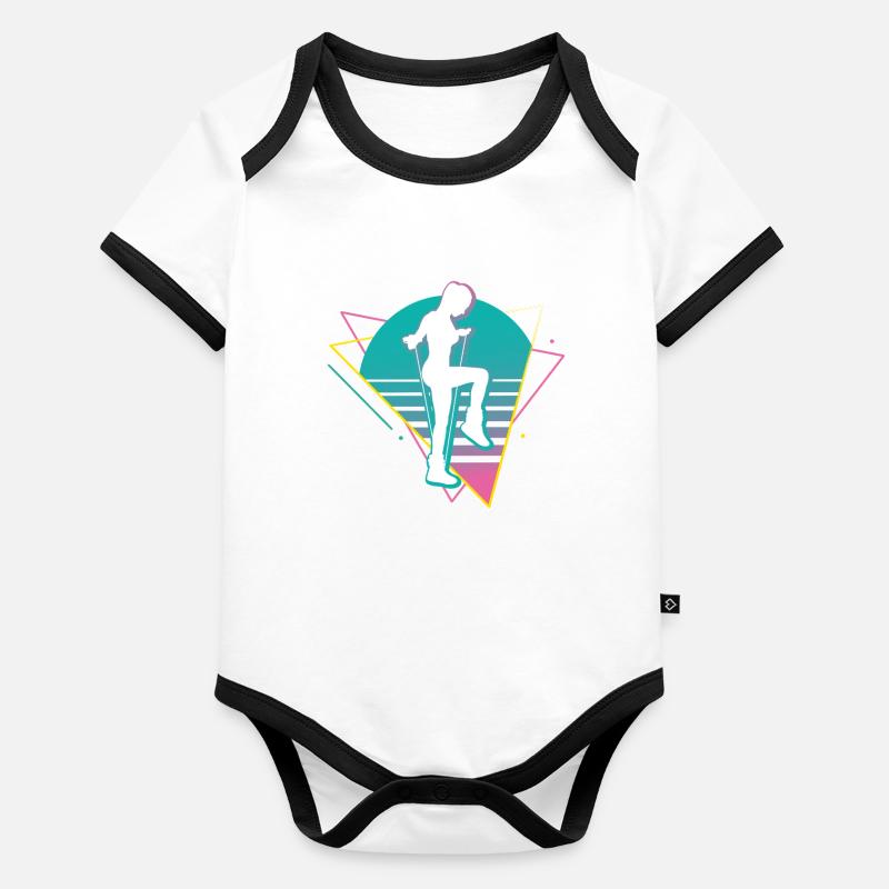 Saut à la corde Vaporwave Body Bébé bio contrasté manches courtes