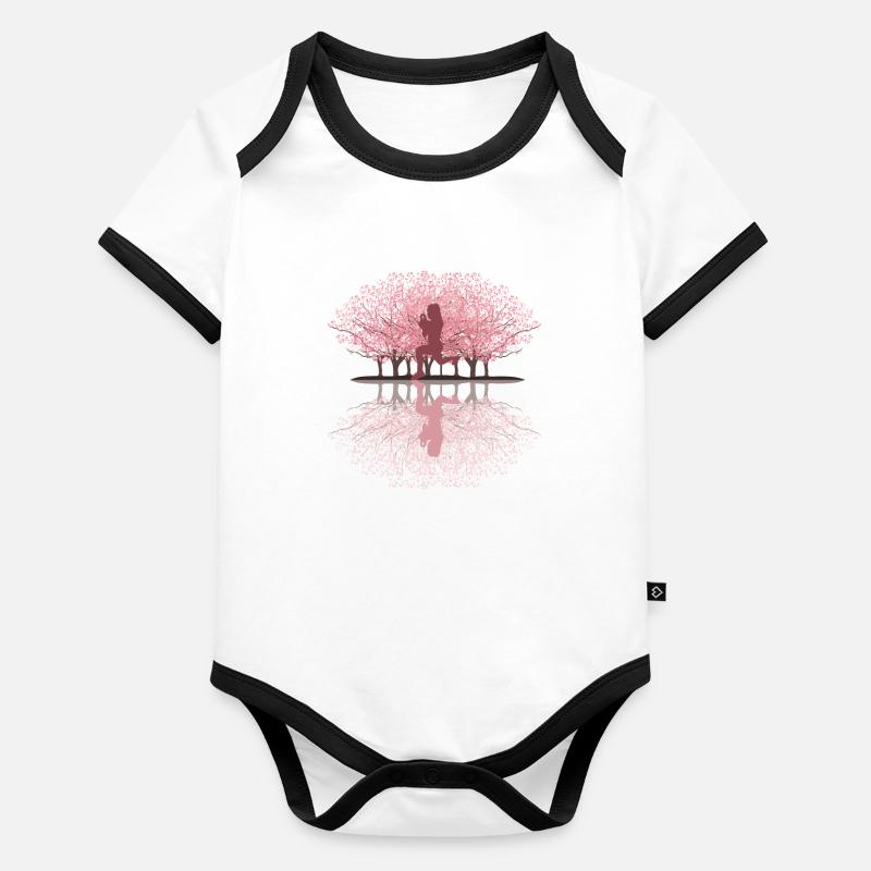 Japanese Cherry Blossom HIIT Organic Baby Contrasting Bodysuit