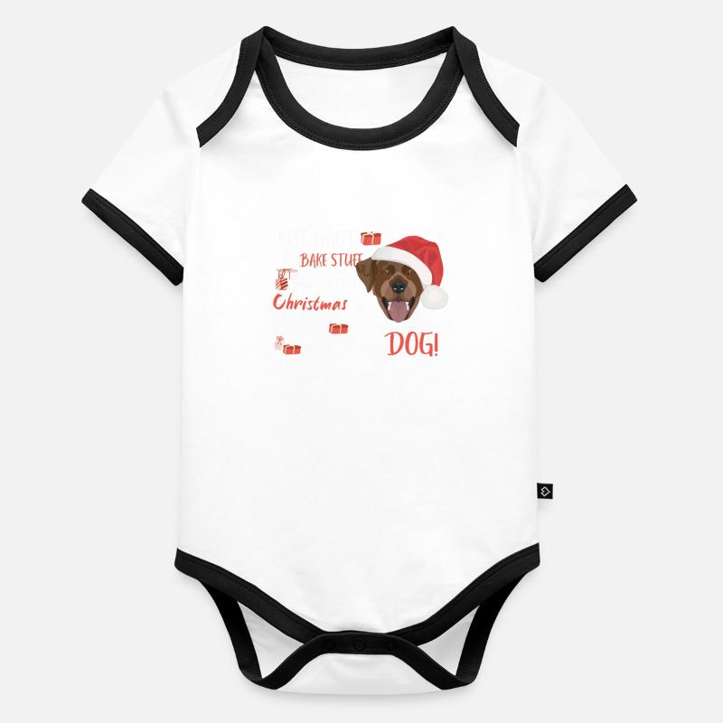 Joyeux Noël Labrador Body Bébé bio contrasté manches courtes