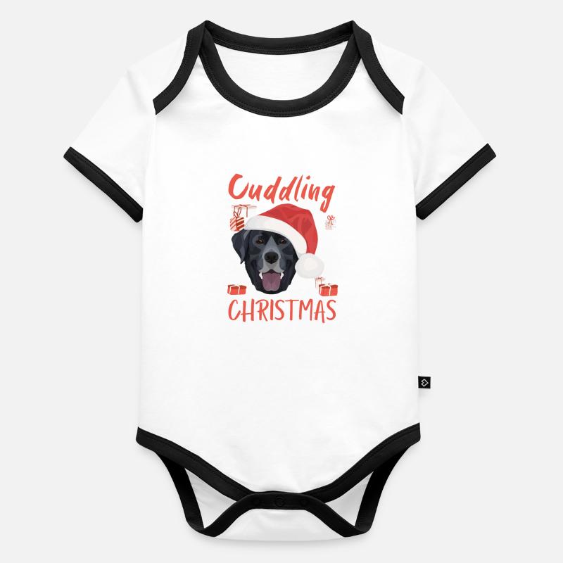 Joyeux Noël Labrador Body Bébé bio contrasté manches courtes