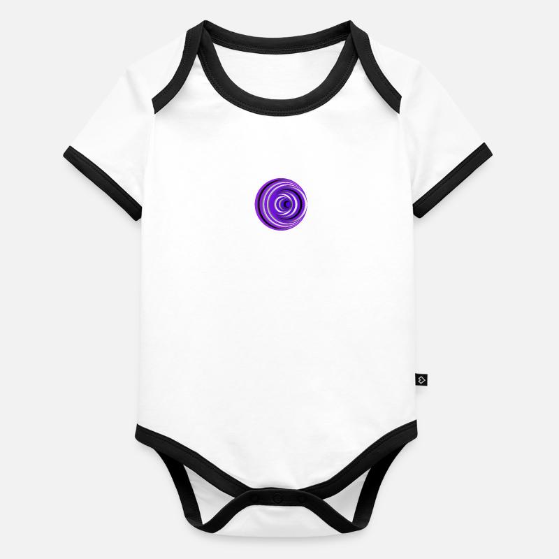 Trou de ver Mandala Body Bébé bio contrasté manches courtes
