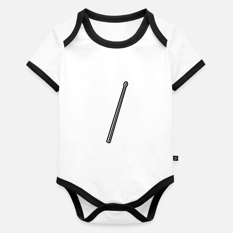 Bâton de tambour Body Bébé bio contrasté manches courtes