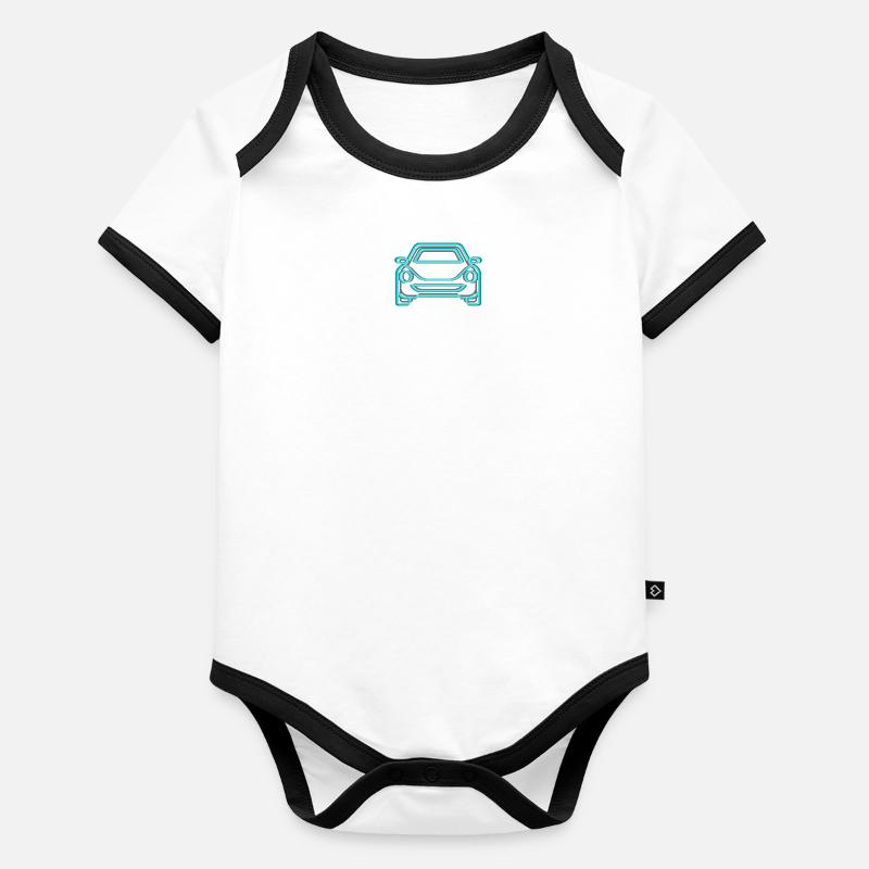 Auto blau Baby Bio-Kurzarm-Kontrastbody