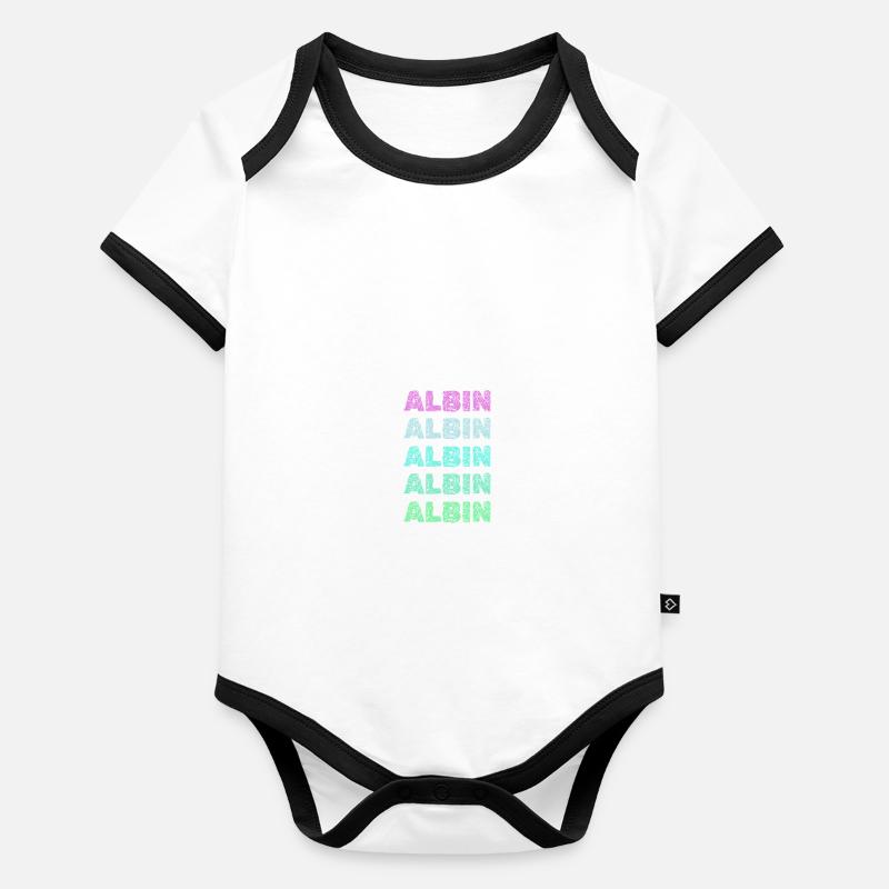 Albin Albin Body Bébé bio contrasté manches courtes