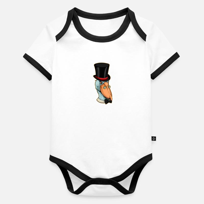 Shoebill Bird Ornithologist Forest I Gift Organic Baby Contrasting Bodysuit