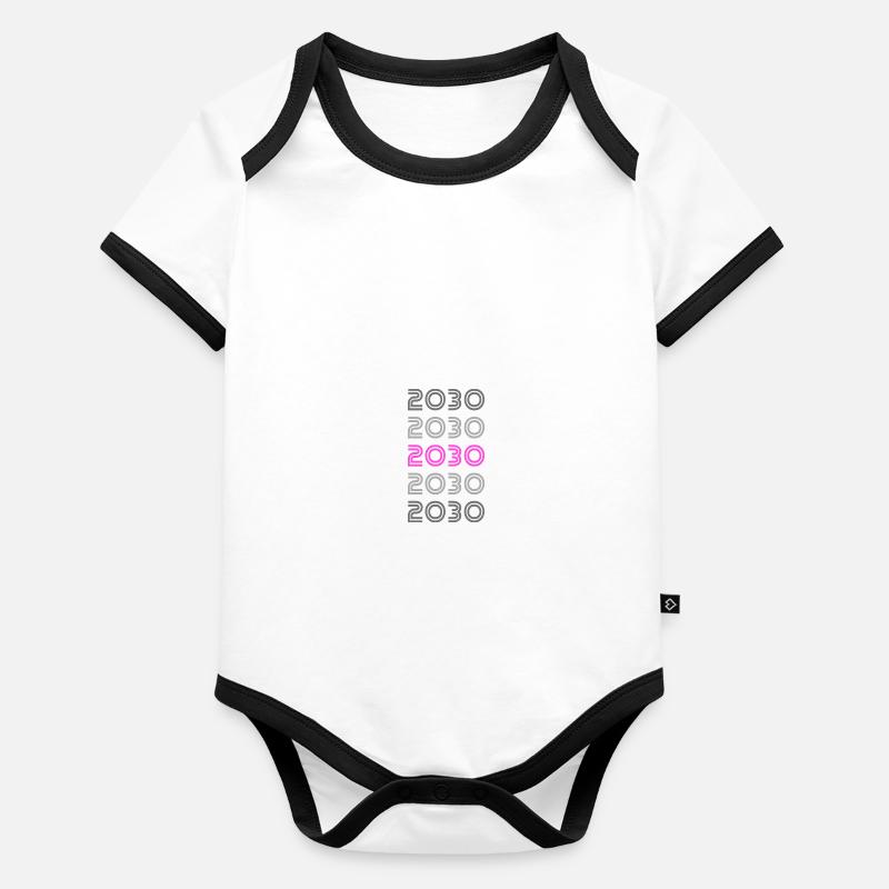 Rétro 2030 Body Bébé bio contrasté manches courtes