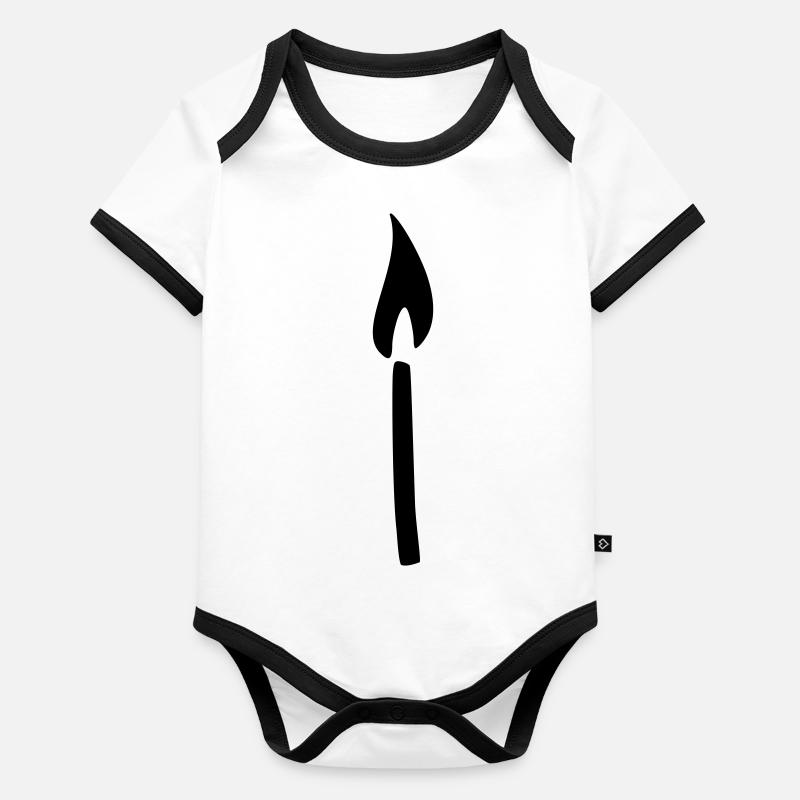 Bougie d’allumette Body Bébé bio contrasté manches courtes