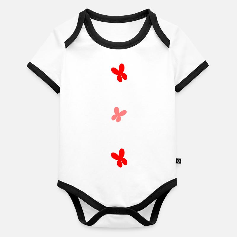 Schmetterlinge Baby Bio-Kurzarm-Kontrastbody