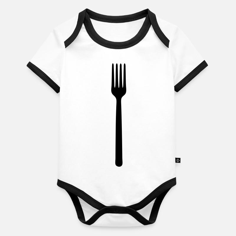 fork hungry Body Bébé bio contrasté manches courtes